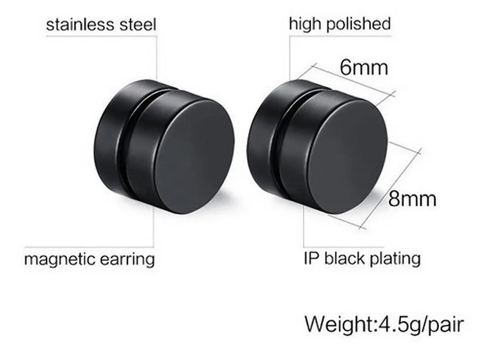 Aros Iman Redondo Punk Sin perforacion 8mm 3