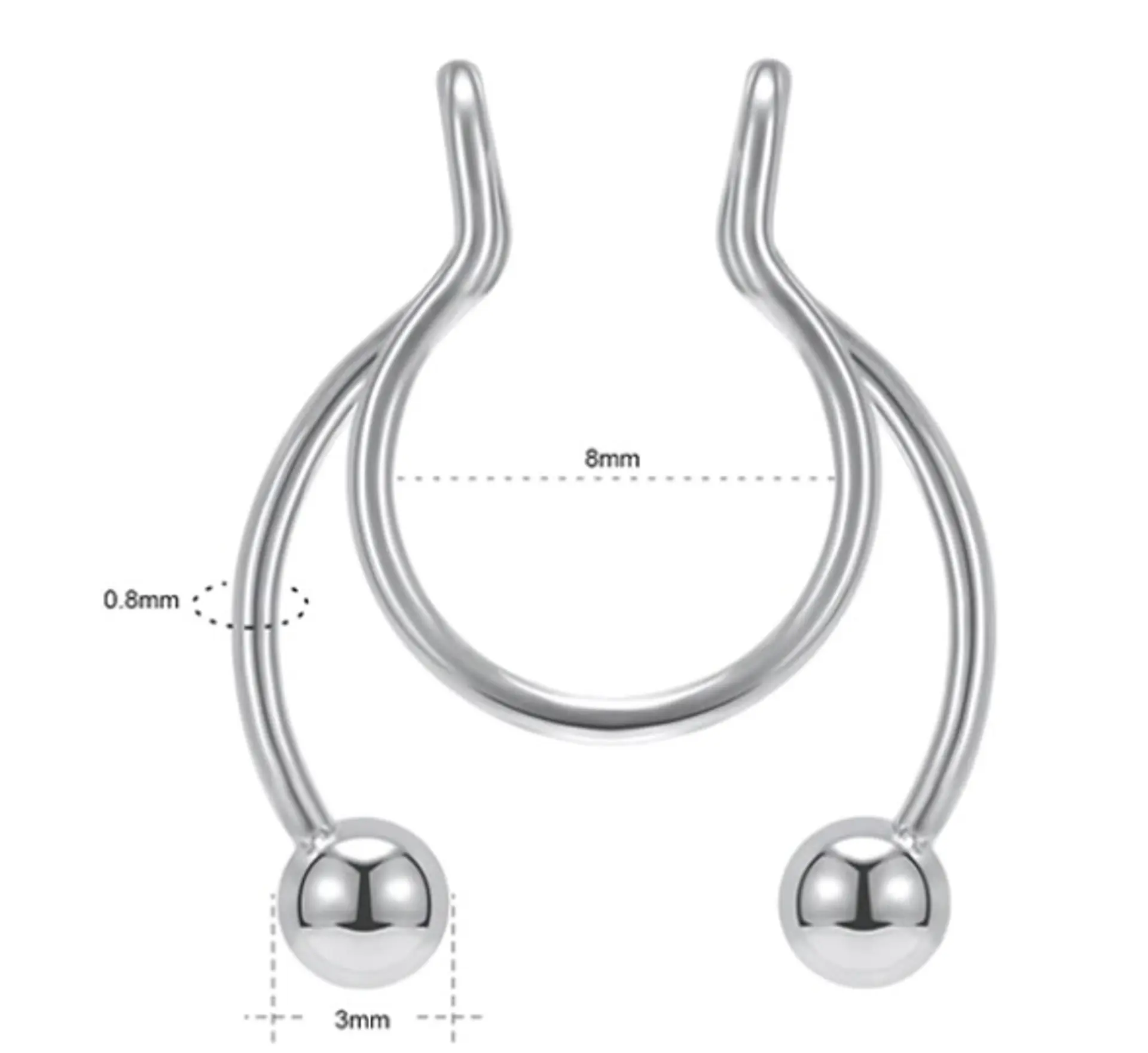 Piercing Acero Nariz Labios Sin Hoyos Septum Sin Perforacion 3