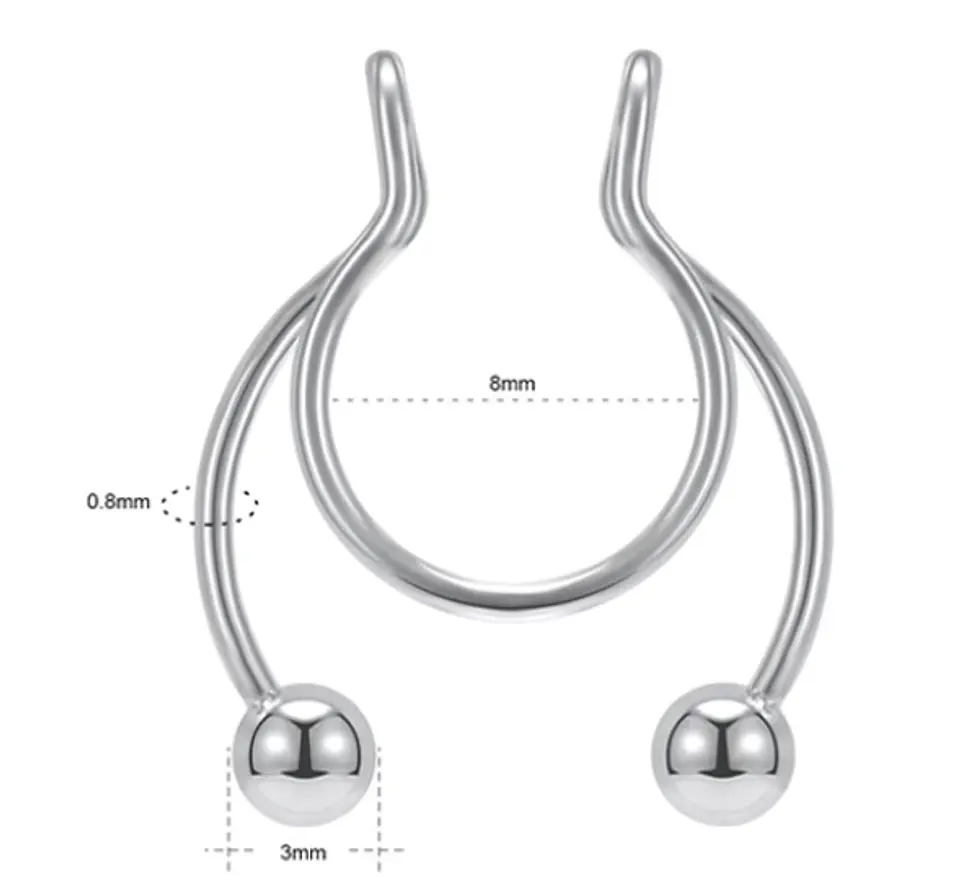 Piercing Acero Nariz Labios Sin Hoyos Septum Sin Perforacion 3