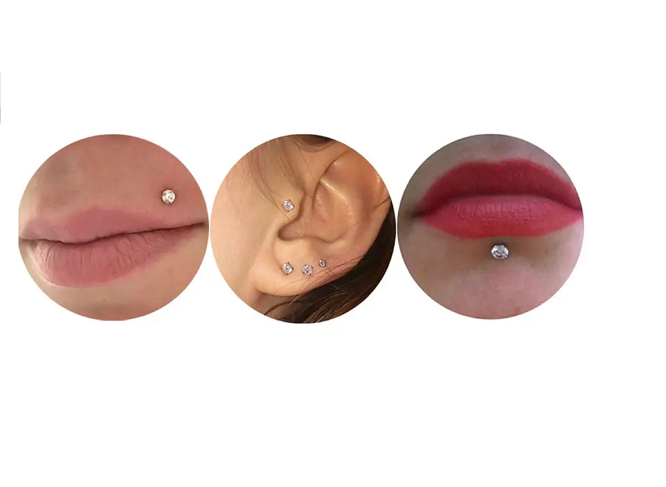 Piercing labret monroe cartílago nariz boca oreja figuras varias 4