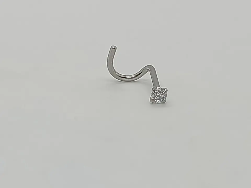 Set (04) de piercing acero quirúrgico  zirconia nariz boca oreja tipo L o S 6