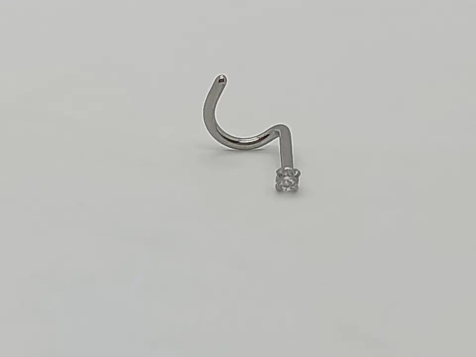 Set (04) de piercing acero quirúrgico  zirconia nariz boca oreja tipo L o S 7