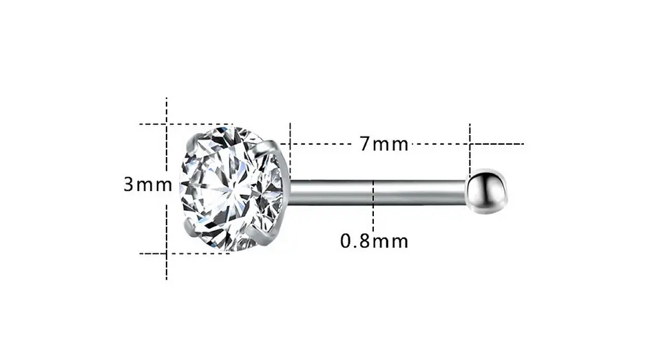 Set piercing 3 piezas nostril acero quirúrgico nariz  7