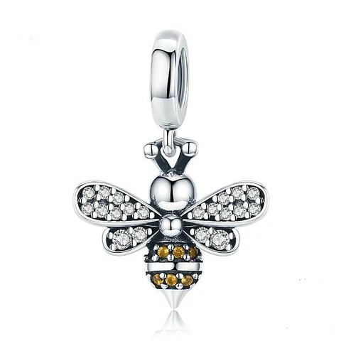 Charm dije abalorio abeja brillante plata 925 estilo Pandora