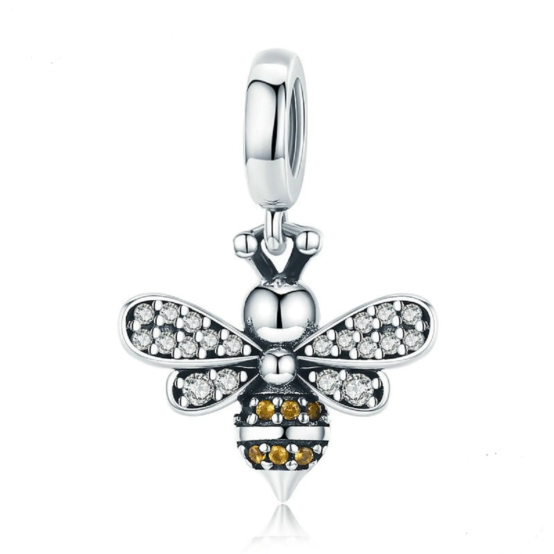 Charm dije abalorio abeja brillante plata 925 estilo Pandora 1