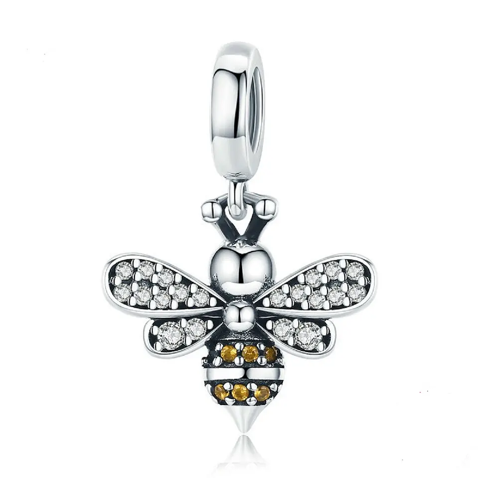 Charm dije abalorio abeja brillante plata 925 estilo Pandora 1