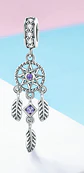 Charm dije abalorio atrapasueños pulsera o colgante lila estilo Pandora - Miniatura 5