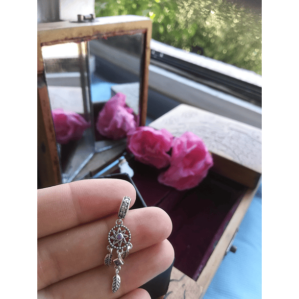 Charm dije abalorio atrapasueños pulsera o colgante lila estilo Pandora 7