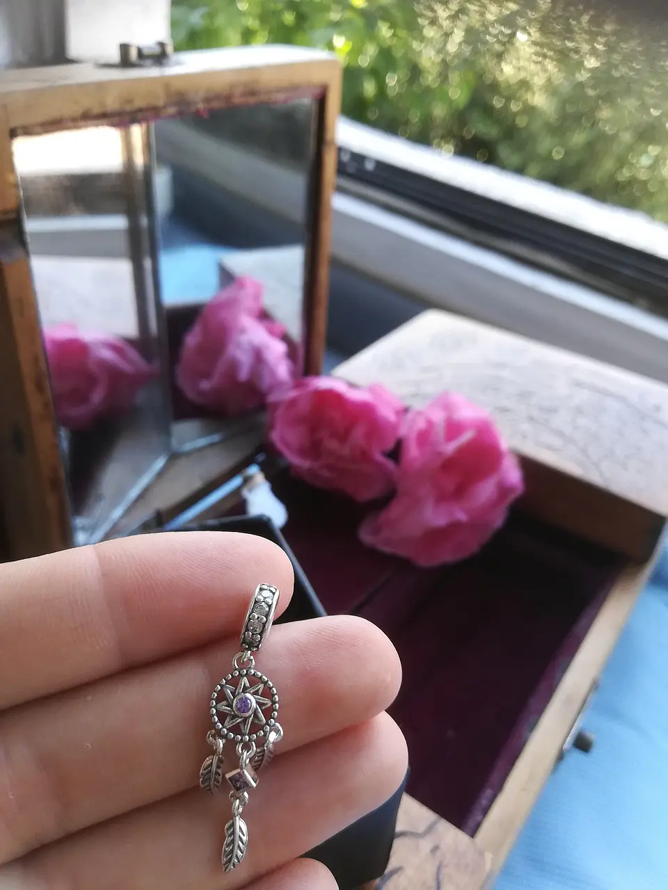 Charm dije abalorio atrapasueños pulsera o colgante lila estilo Pandora 7