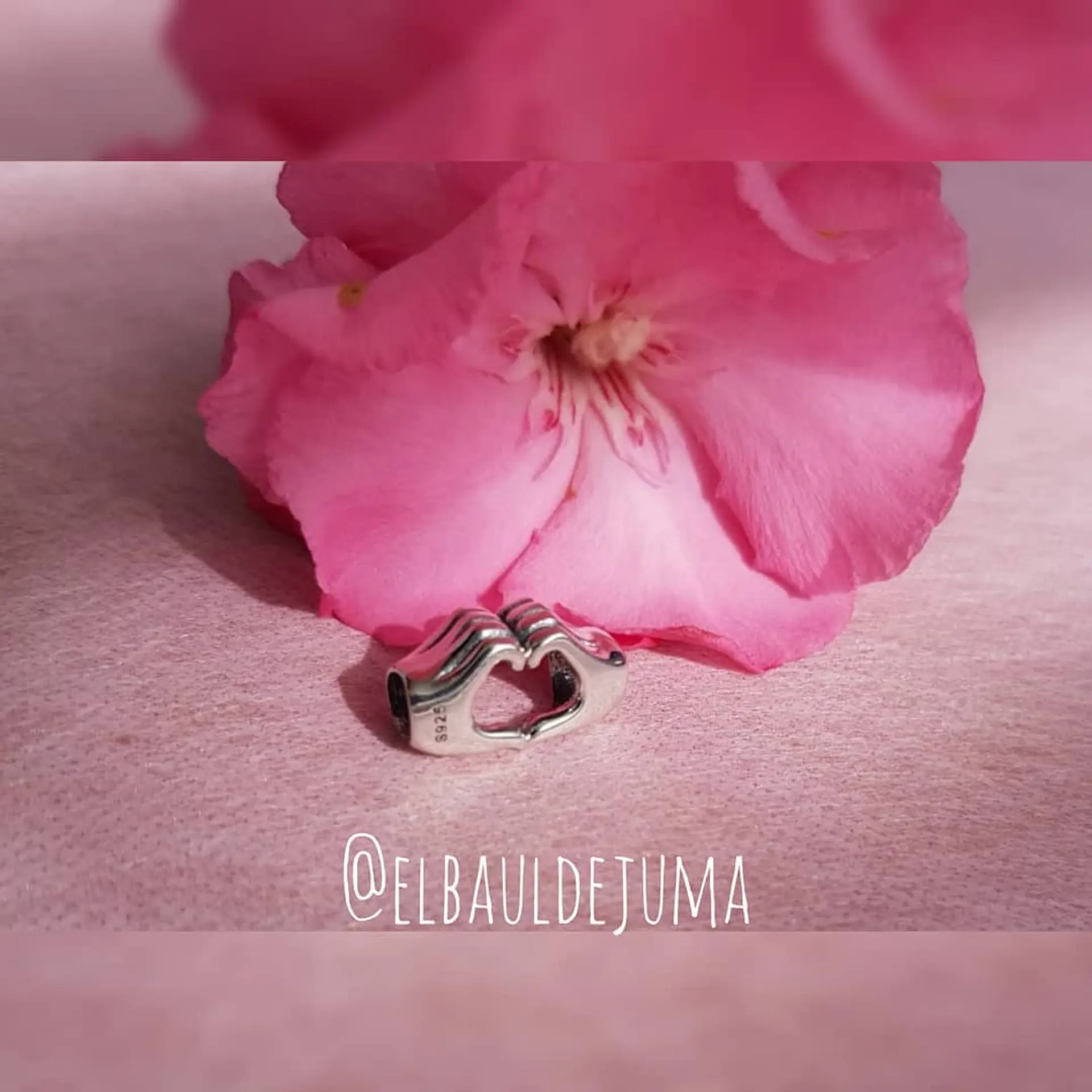 Charm dije abalorio plata 925 mano corazón estilo Pandora 2