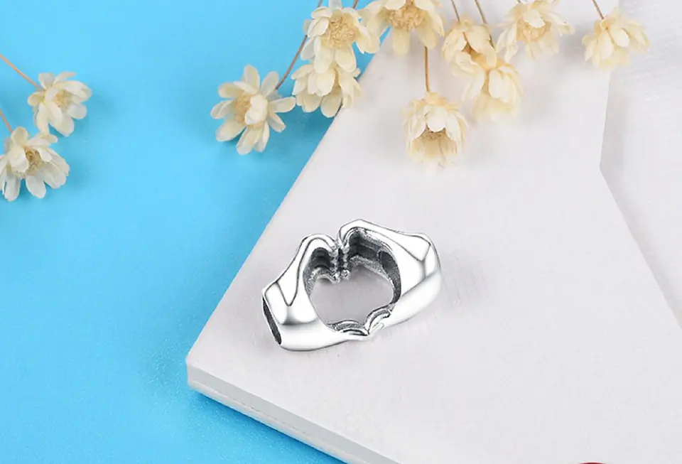 Charm dije abalorio plata 925 mano corazón estilo Pandora 4
