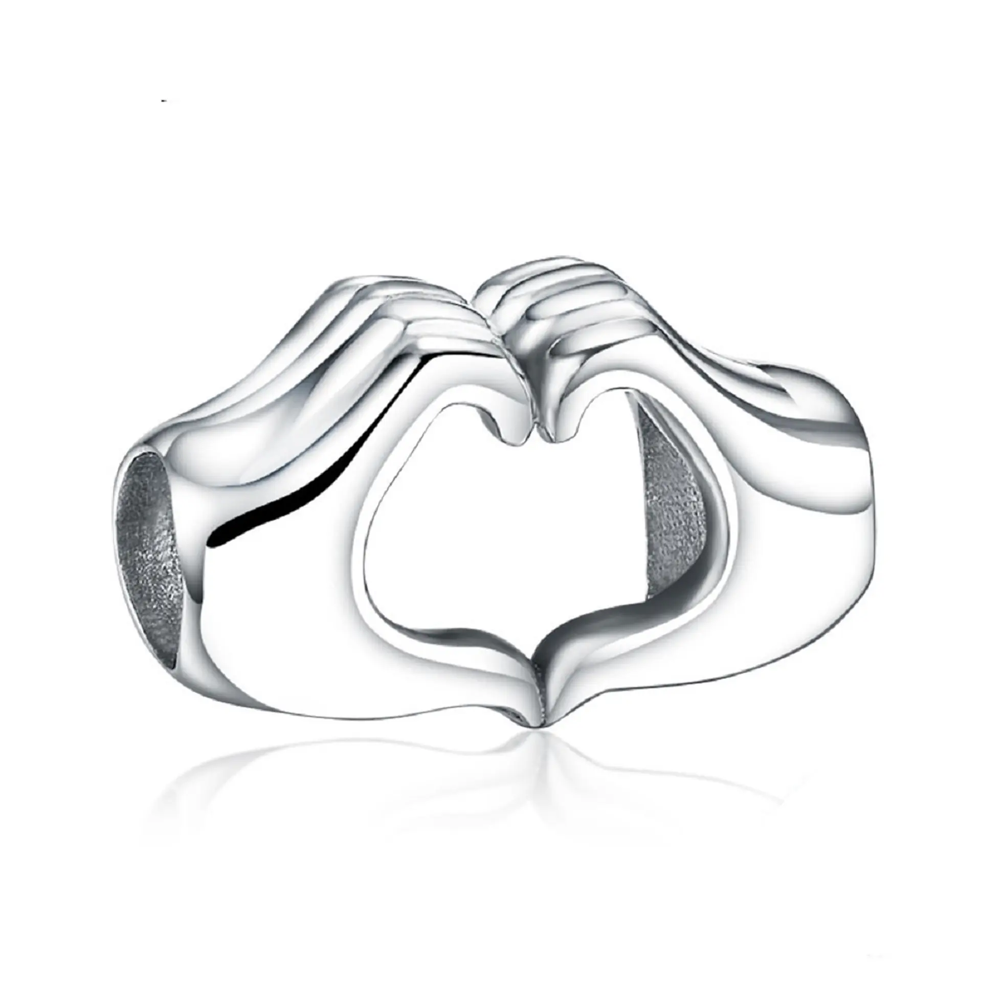 Charm dije abalorio plata 925 mano corazón estilo Pandora 1