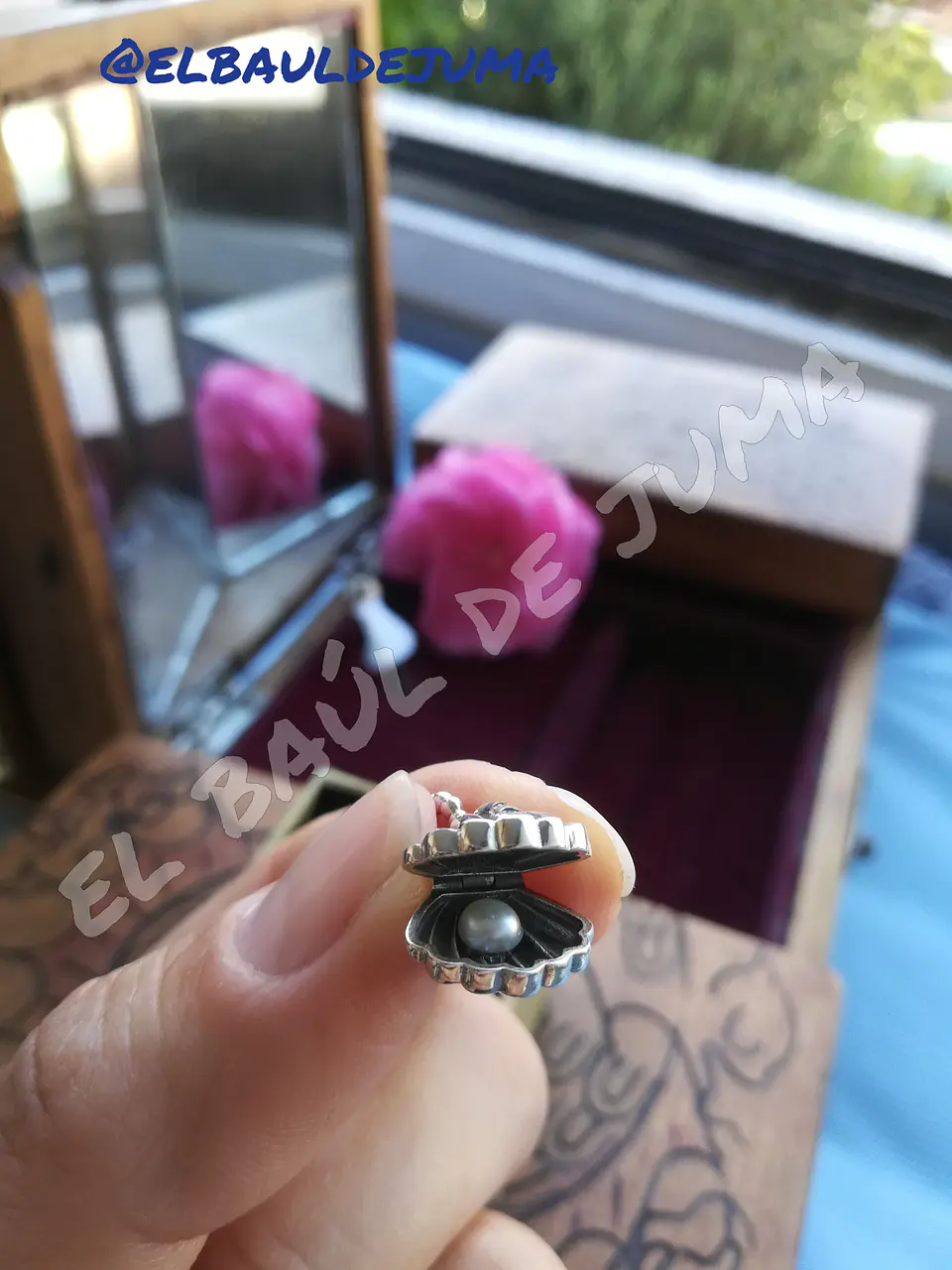 Charm dije abalorio ostra almeja plata 925 estilo Pandora 2