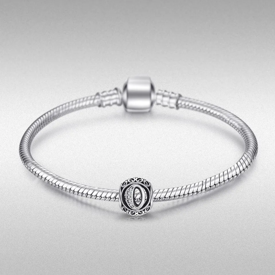 Charm dije abalorio letras pulsera colgante plata 925  3