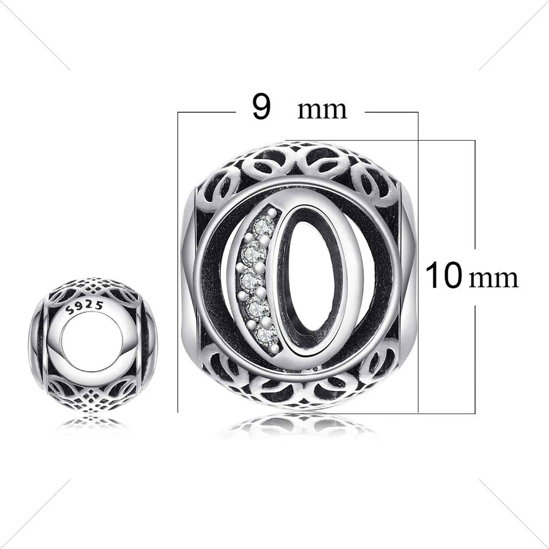 Charm dije abalorio letras pulsera colgante plata 925  4