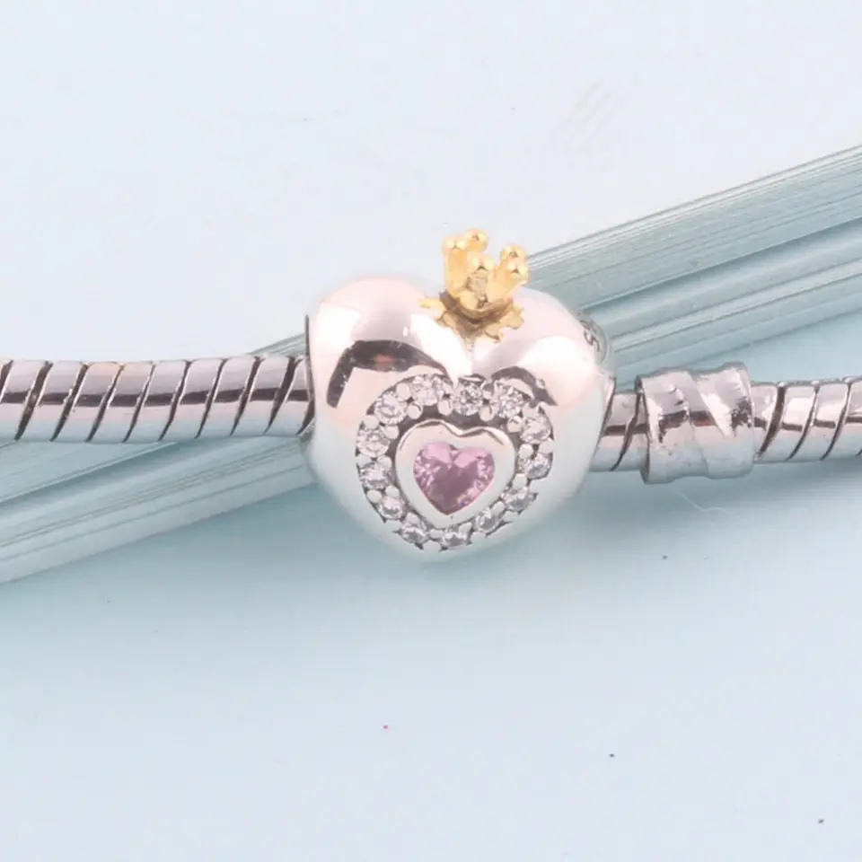 Charm dije abalorio pulsera colgante corazón princesa Estilo Pandora 2