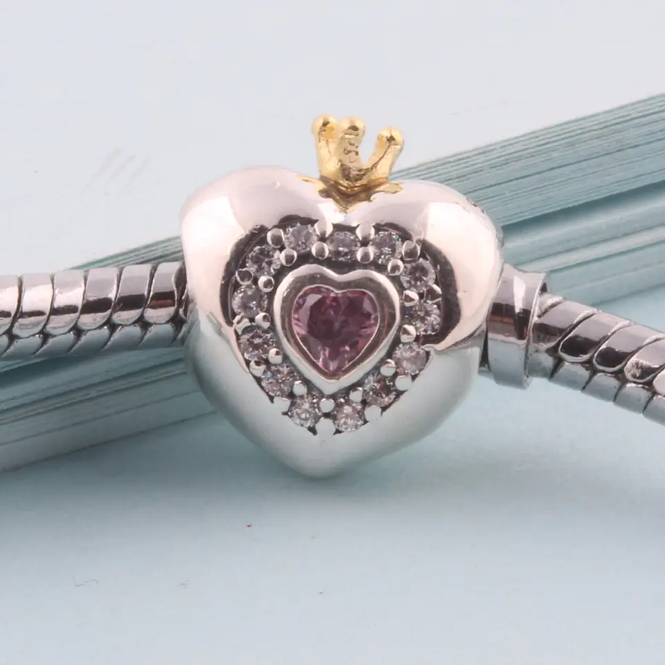 Charm dije abalorio pulsera colgante corazón princesa Estilo Pandora 3
