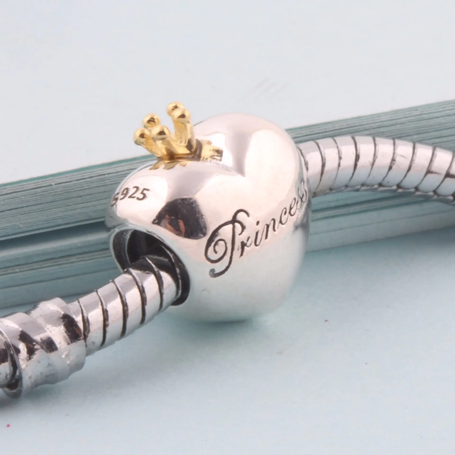 Charm dije abalorio pulsera colgante corazón princesa Estilo Pandora 4