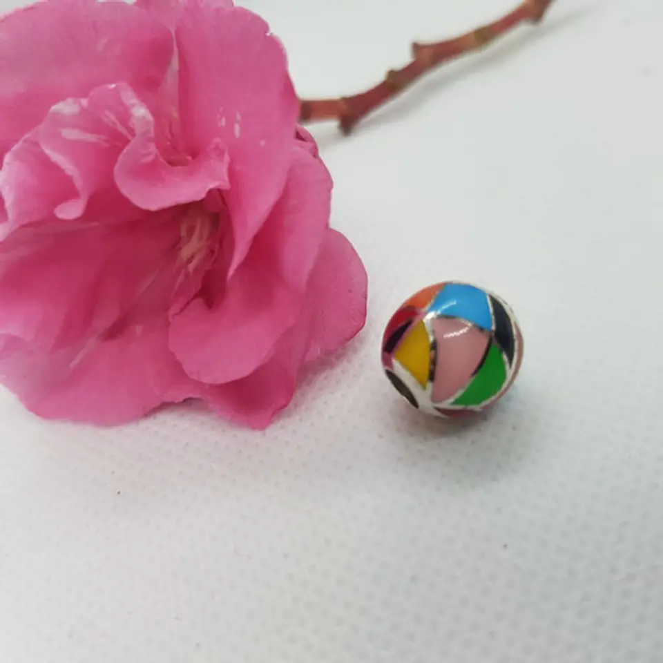 Charm dije abalorio bola de colores 925 color estilo Brito estilo Pandora 4
