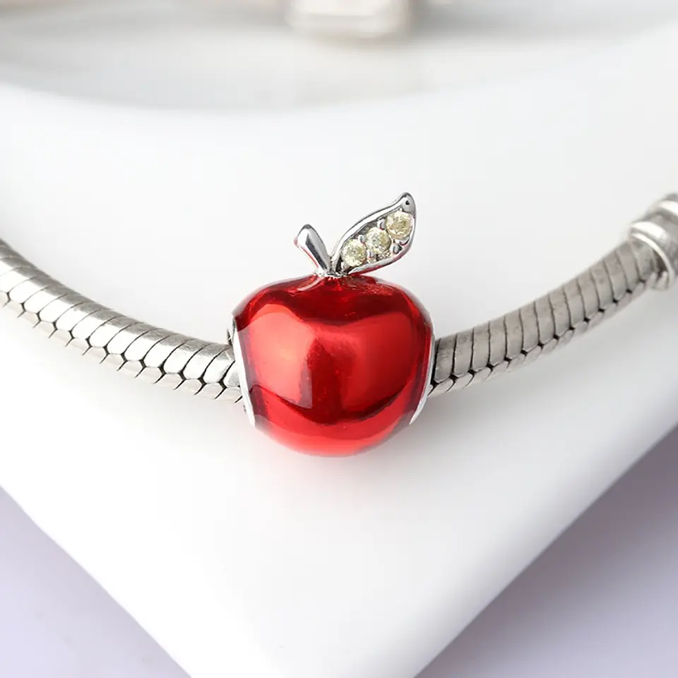 Charm dije plata 925 manzana Blancanieves pulsera colgante estilo Pandora 3