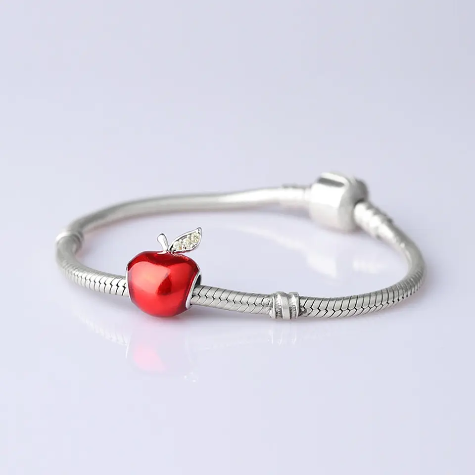 Charm dije plata 925 manzana Blancanieves pulsera colgante estilo Pandora 6