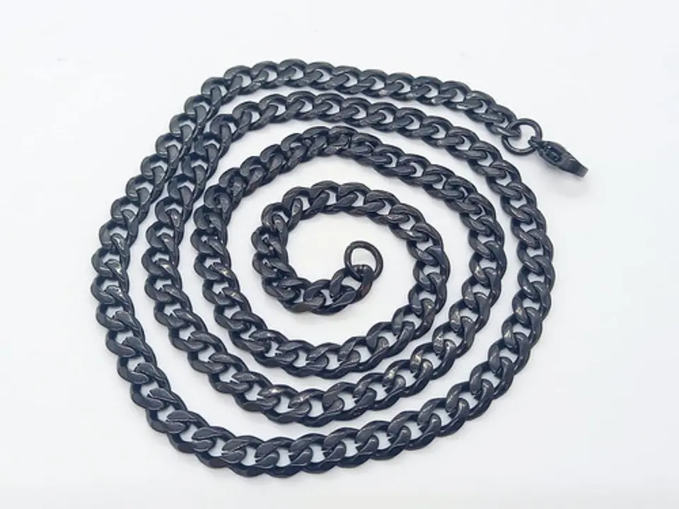Cadena de eslabones negra estilo grumet cubana 5mm 1