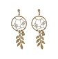Aros aretes largos atrapa sueños zirconia perla dorados atrapasueños - Miniatura 1