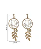 Aros aretes largos atrapa sueños zirconia perla dorados atrapasueños - Miniatura 3
