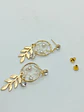 Aros aretes largos atrapa sueños zirconia perla dorados atrapasueños - Miniatura 6