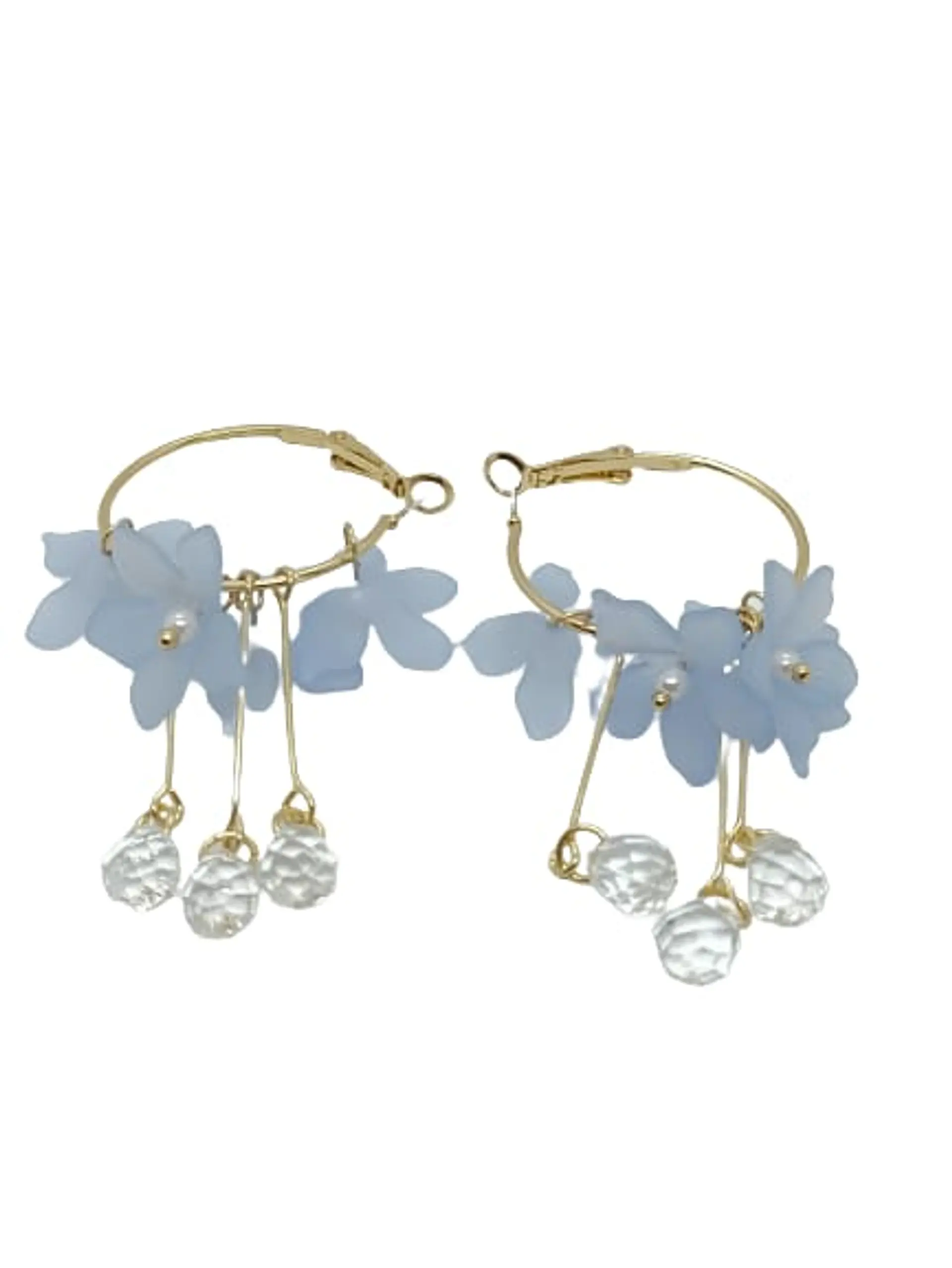 Aros pendientes largos flores colores pétalos primaveral 1
