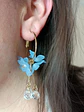 Aros pendientes largos flores colores pétalos primaveral - Miniatura 2