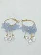 Aros pendientes largos flores colores pétalos primaveral - Miniatura 3