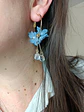 Aros pendientes largos flores colores pétalos primaveral - Miniatura 4