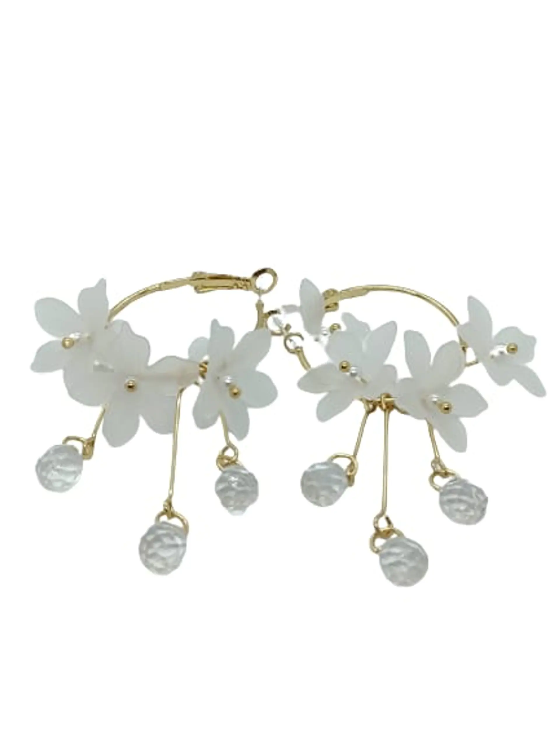 Aros pendientes largos flores colores pétalos primaveral 6