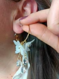 Aros pendientes largos flores colores pétalos primaveral - Miniatura 9