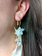 Aros pendientes largos flores colores pétalos primaveral - Miniatura 11