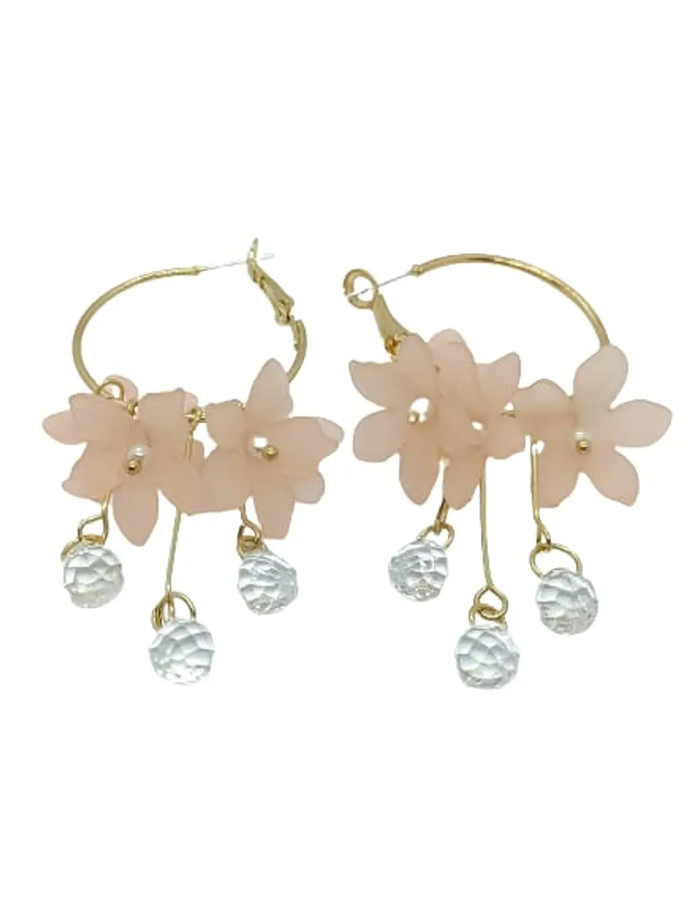 Aros pendientes largos flores colores pétalos primaveral 12