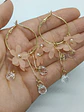 Aros pendientes largos flores colores pétalos primaveral - Miniatura 14