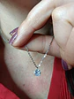 Colgante Collar Punto Luz Zirconio Colores Plata fina ley S925 - Miniatura 3