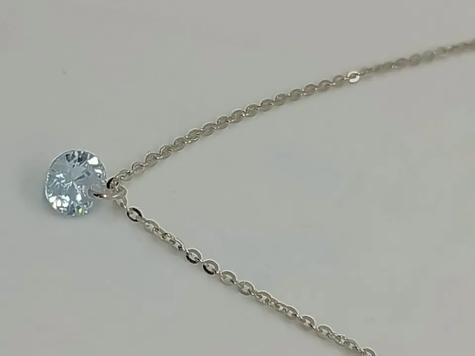 Colgante Collar Punto Luz Zirconio Colores Plata fina ley S925 4