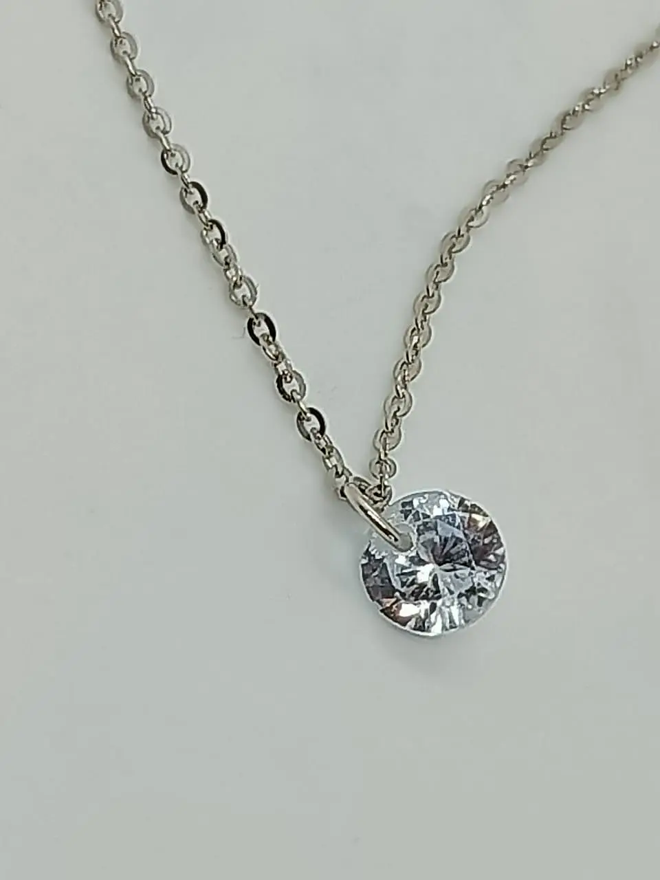 Colgante Collar Punto Luz Zirconio Colores Plata fina ley S925 5
