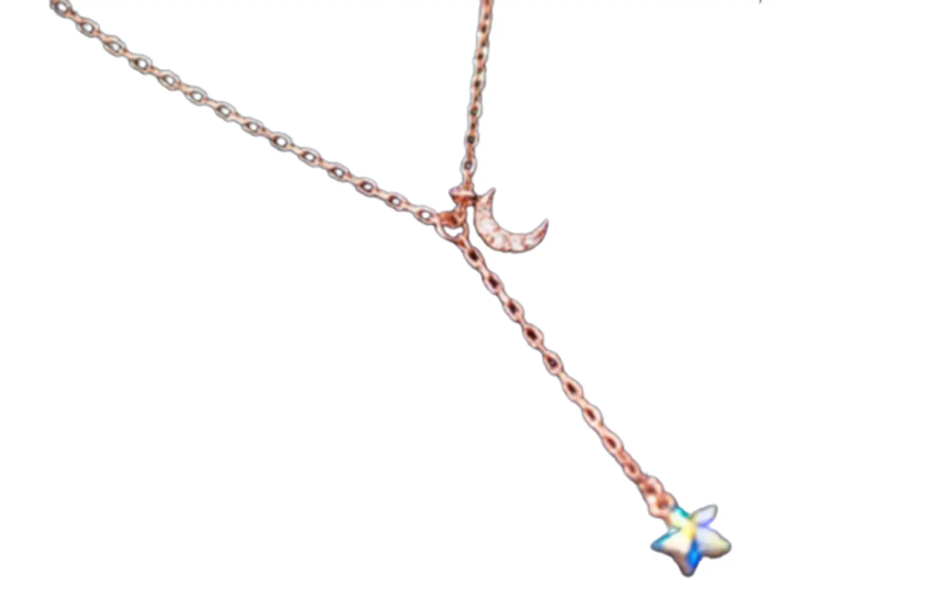 Colgante Cadena Plata con baño de oro rosa Estrella Tornasol 2