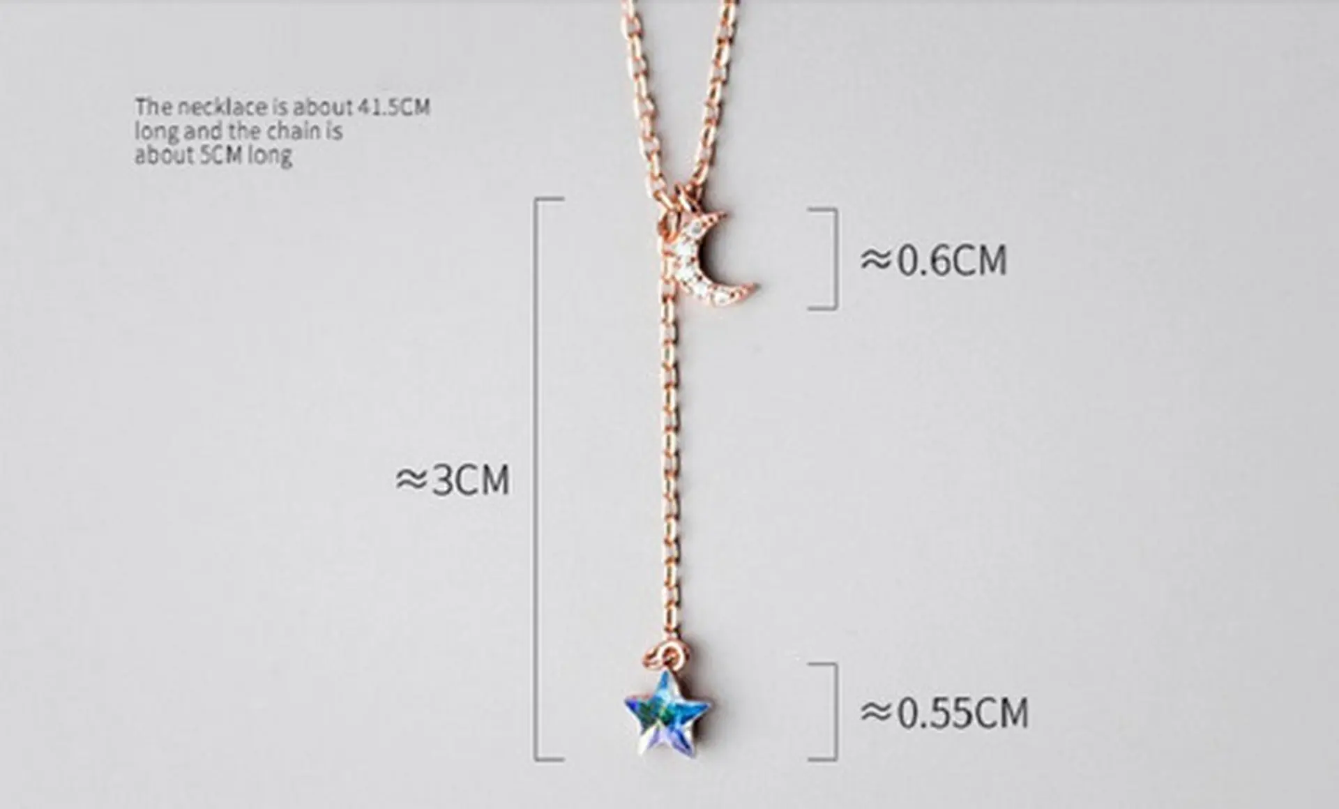 Colgante Cadena Plata con baño de oro rosa Estrella Tornasol 5