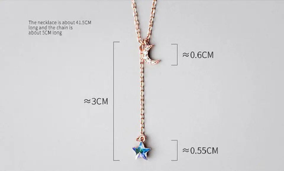 Colgante Cadena Plata con baño de oro rosa Estrella Tornasol 5