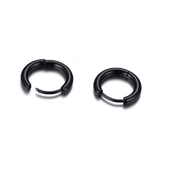 Argollas Huggies negras 10mm hipoalergenicas 2