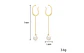 Aros perla colgante earcuff sin perforaciones enchapado en oro 14k - Miniatura 3