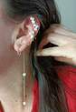Pendiente Trepador 1 Pieza Perlas Blancas Vintage Moda - Miniatura 5
