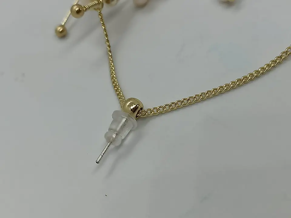 Pendiente Trepador 1 Pieza Perlas Blancas Vintage Moda 7