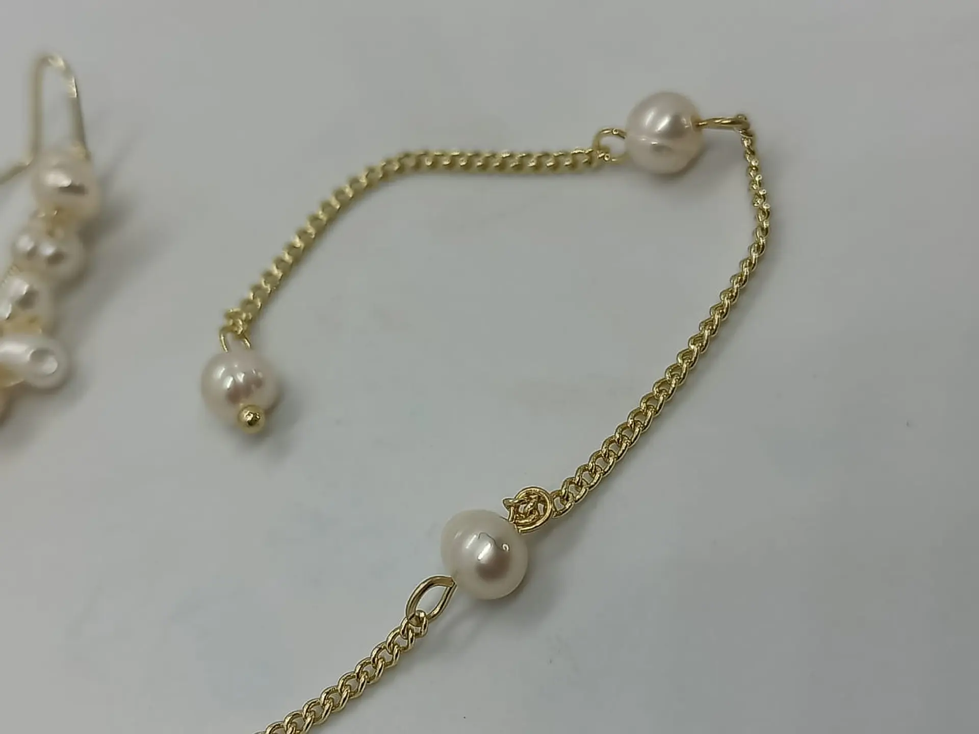 Pendiente Trepador 1 Pieza Perlas Blancas Vintage Moda 12