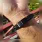 Pulsera De Cuero Negro Hombre Mujer Elegante Brazalete - Miniatura 6